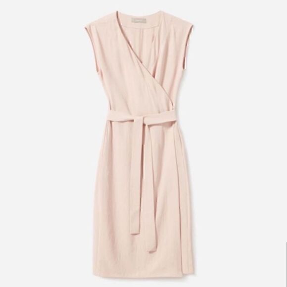 NWT Everlane The Japanese GoWeave Sleeveless Wrap Midi Dress Pink 6 - Picture 5 of 5